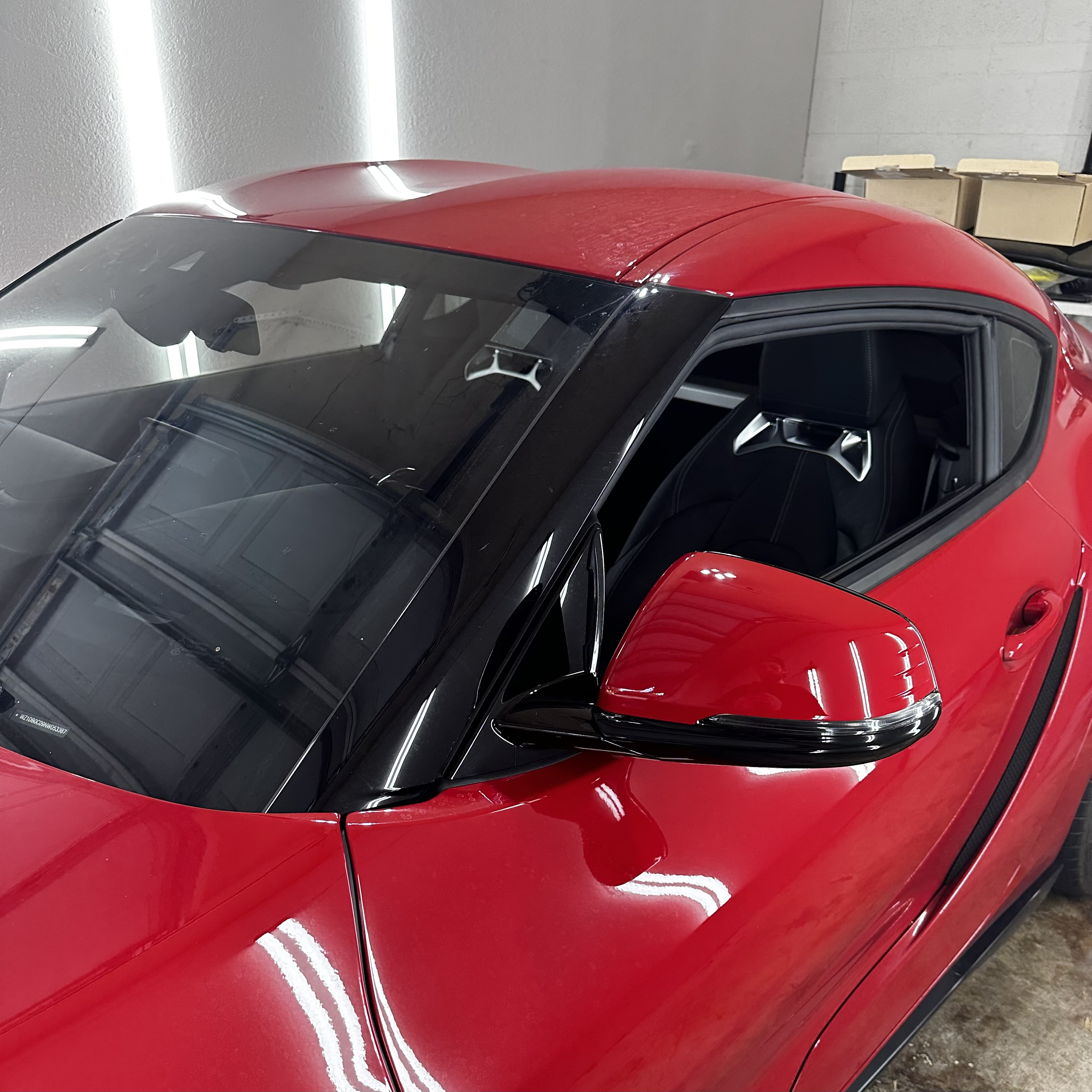 OEM renaissance red mirror cap upgrade from the matte black for 